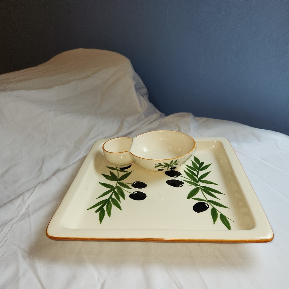 Facertate Hand Painted Chip & Dip Set